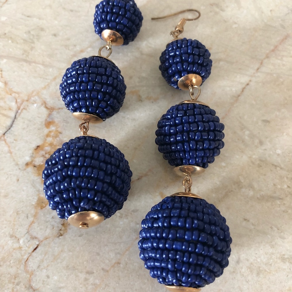 Blue Beaded Earrings